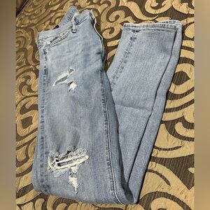 Abercrombie & Fitch Light Blue Distressed Skinny Jeans